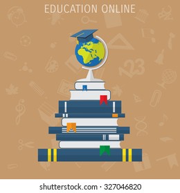 Vector book flat illustration. Education concept object - Eps 10.