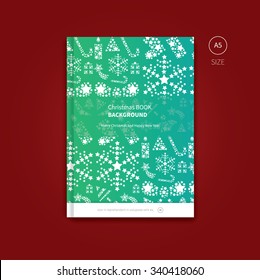 vector book flyer with xmas background pattern / christmas brochure template 