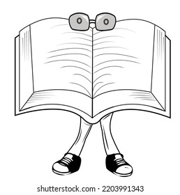 vector book with genius character. This vector is very suitable as a book cover or as a hand drawn children's book