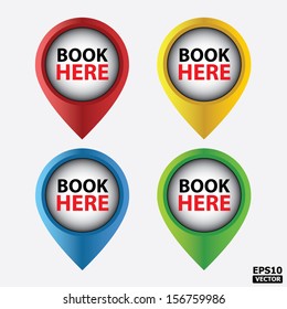 Vector : Book Here button for business and e-commerce.