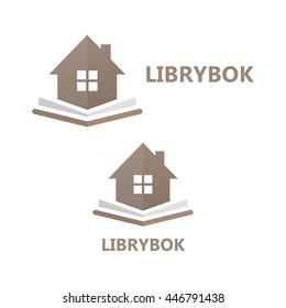 Vector book and house logo concept