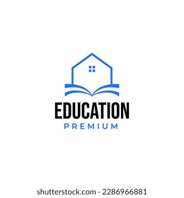 Vector book with house logo design concept illustration idea