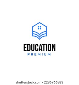 Vector book with house logo design concept illustration idea