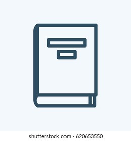 Vector book icon cover in line art style