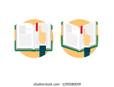 Vector book icon flat design