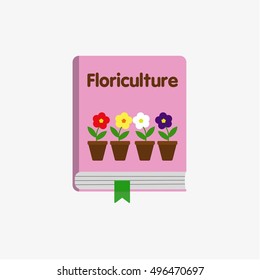 vector book icon flat illustration floriculture symbol sign isolated mark image reading
