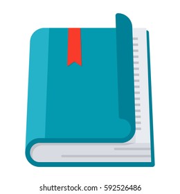 Vector book icon in flat style on white background