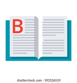 Vector book icon in flat style on white background