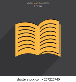 Vector book icon illustration background.