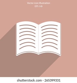 Vector book icon illustration background.