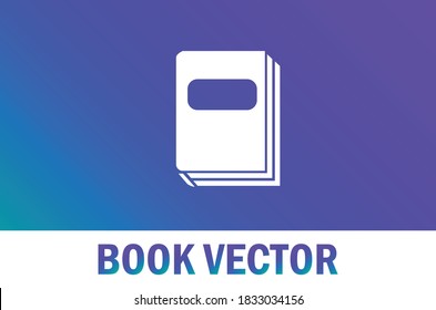 Vector del icono del libro aislado en el fondo del degradado. Para el diseñador.