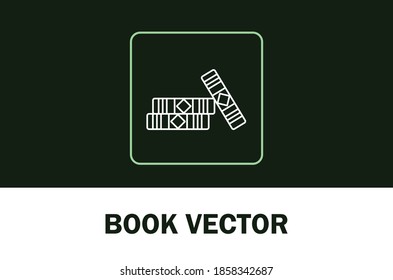 Vector of book icon. Isolated on dark background. For designer.