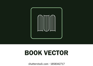 Vector of book icon. Isolated on dark background. For designer.