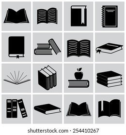 Vector book icon set illustration