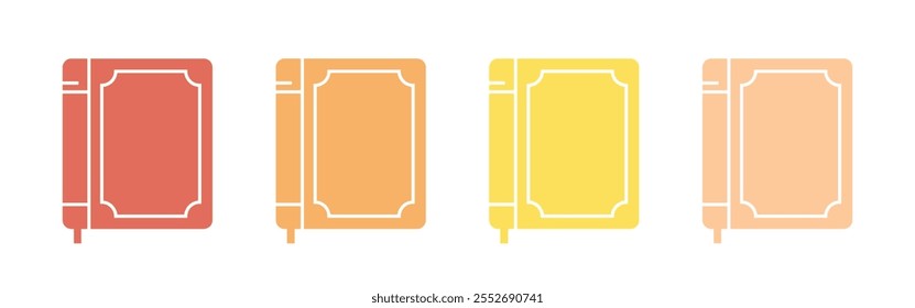 Vector Book Icon Set In Multiple Color