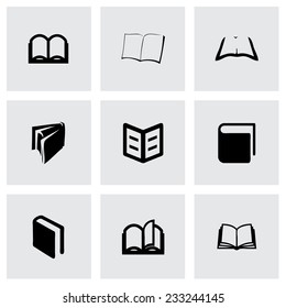 Vector book icon set on grey background