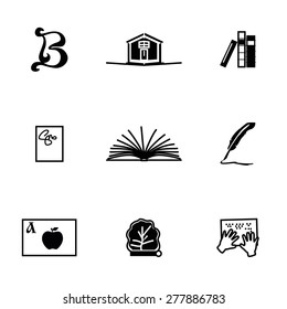 Vector Book icon set on white background