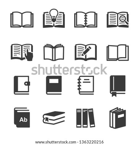 vector book icons set