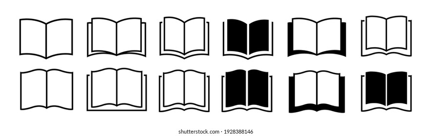 Vector book icons set logo