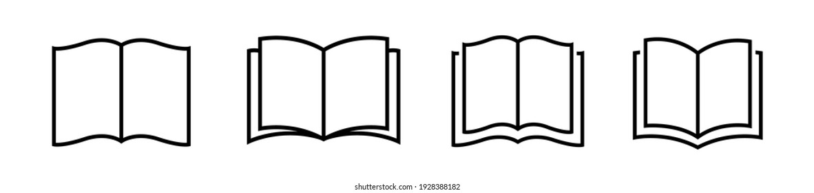 Vector book icons set logo