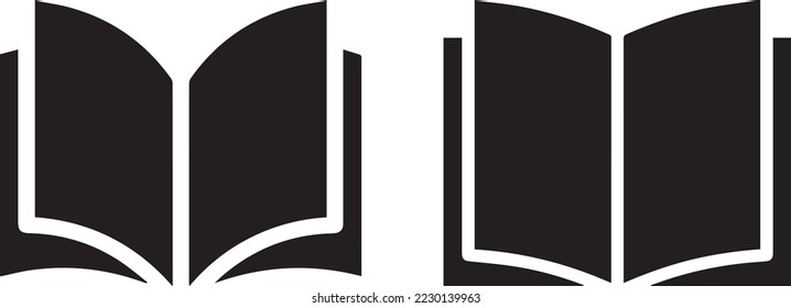 Iconos del libro de vectores establecidos. conjunto de iconos de silueta de libro. Iconos de libros en blanco y negro. Símbolo de libro simple