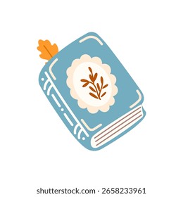 Ilustración de libro de Vector, aislado sobre fondo blanco. Ideal para la educación, la lectura, el aprendizaje, los materiales escolares, las Bibliotecas o los temas de otoño acogedores.