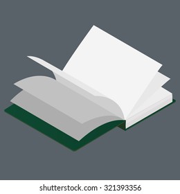 Vector Book Isometric Open