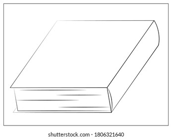 Vector book line icon. Vector Flat illustration of book for web design, logo, icon, app, UI. Isolated stock illustration on white.