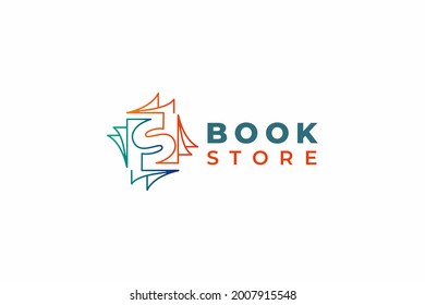 vector book logo design concept, usable logo for education logo,printing,publisher, book store, online curse, web icon logo design template