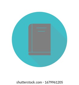 Vector book long shadow icon. Simple glyph, flat vector of web icons for ui and ux, website or mobile application