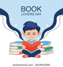 Vektor Buch Liebhaber Tag Poster Vorlage