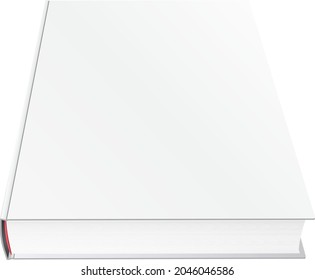 Vector book mockup with blank cover, template illustration isolated on white.