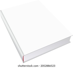 Vector book mockup with blank cover, template illustration isolated on white.