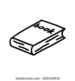 Vector book, note book isolated on white background. Back to school icon for education, seasonal design, textile, decoration kids playroom, school. Hand drawn prints and doodle. Adult coloring page.