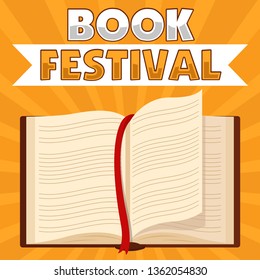 vector of book with open page on orange background, education vector illustration, world book day graphic object illustration
