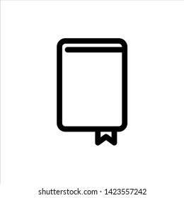 Vector book outline web icon. black symbol with flat line style icon for web site design, logo, app, UI isolated on white background
