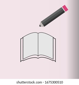 vector book and pencil art