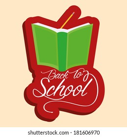 Vector Book And Pencil Isolated On Background
