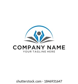 Vector book and people logo concept, People Logo Template