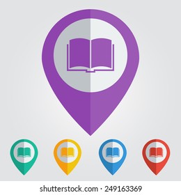 Vector book pin flat