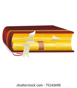 vector of book in red cover, isolated on white