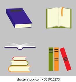 Vector book signs set