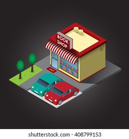 Vector Book Store Isometric