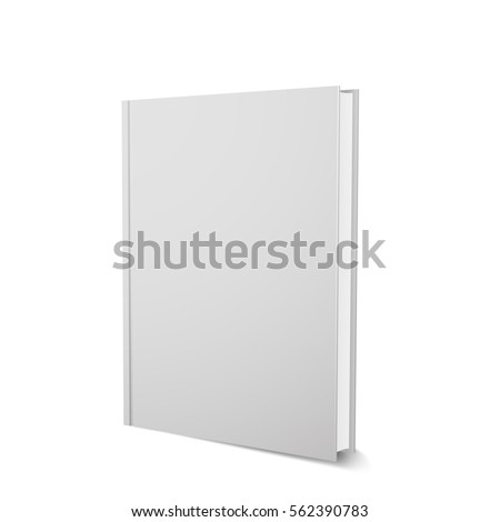Vector book template, upright, realistic design, isolated on white