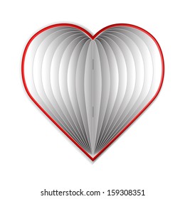 Vector Book. Valentine's Day Heart Shape.