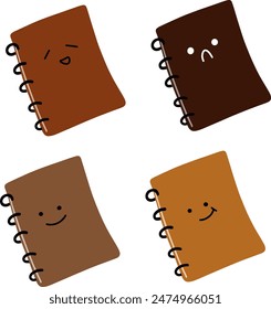 Vector Book with Various Expressions | Doodle Style | Cute and Minimalist