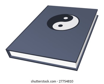 vector book with Ying-Yang symbol
