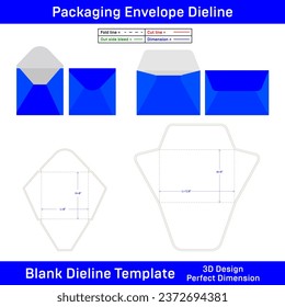 Vector Booklet Envelope set Template Die Line 3D  design editable and resizable