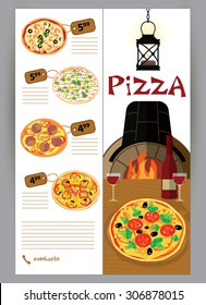 Vector Booklet, Flyer, Leaflet Menu For Pizza Restaurants And Pizzerias Delivery Illustrations