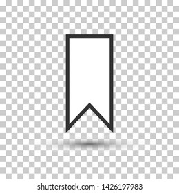 Vector bookmark isolated icon. Page mark symbol. For design, advertising banner
